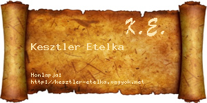 Kesztler Etelka névjegykártya